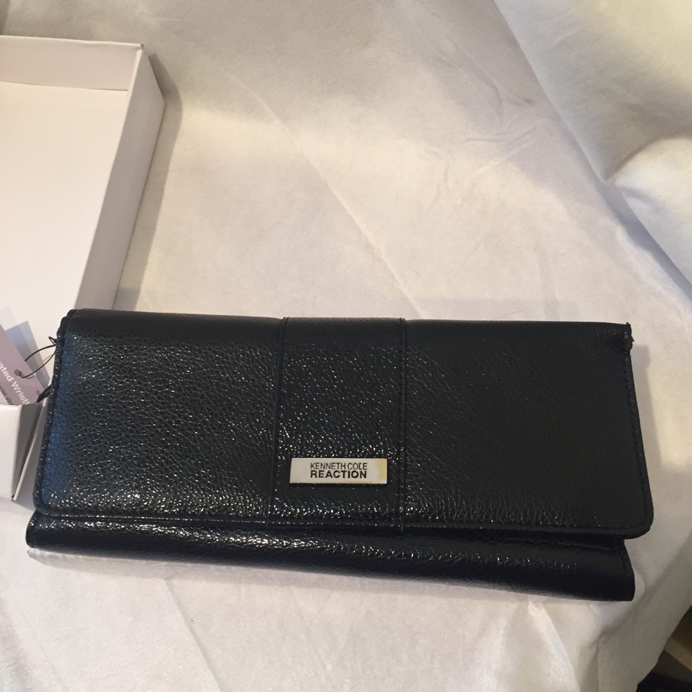 Kenneth Cole Black Elongated Wristlet